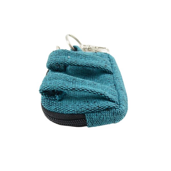 Kleine Beuteltasche aus Stoff mit Gürtelschlaufen, Öse und Karabiner - Erfurt 0621 (Petrol Two Tone-21) Rabatt – Bild 2