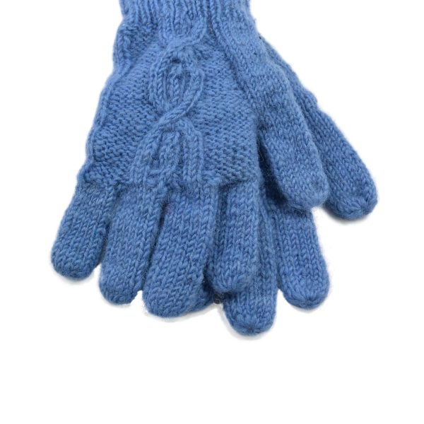 Handschuhe aus Schurwolle Hellblau mit Fleeceeinsatz - ITAHARI 50 Verkauf – Bild 2