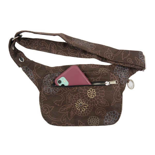 Multifunktionale Gassi-Tasche Gürteltasche S-XXXL Stoff Braun  Blumen - Frankfurt R 021 Online – Bild 5