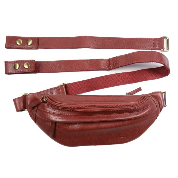Crossbody Leder Pouch S-XXXL Rindsleder in Weinrot Basel NJ-21 Mode