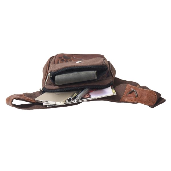 Nijens Gassi-Tasche Vintage Leder Brandy mit Prägung Pfote im Herz, Sidebag S-XXXL - Freiburg HS 4708 Jetzt online – Bild 2