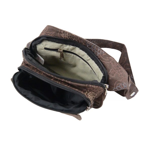 Multifunktionale Gassi-Tasche Gürteltasche S-XXXL Stoff Braun  Blumen - Frankfurt R 021 Online – Bild 3