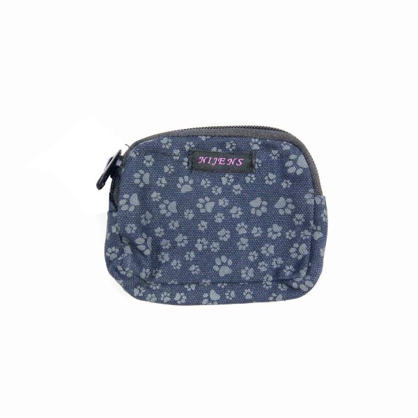 Kleine Beuteltasche Mini Beutel mit Pfotenabdruck in Indigoblau - Porto R-02054 Im Angebot
