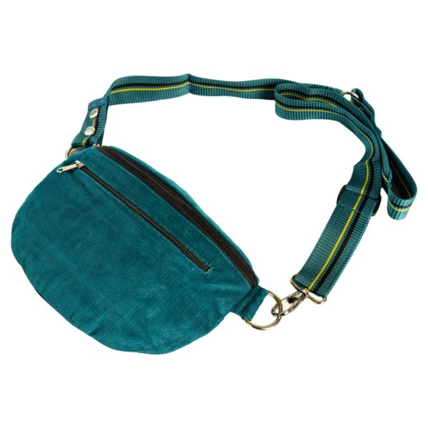Gassi-Tasche   Crossbodybag, Beltbag aus Cord-Stoff Seegrün - Bangkok 106 Jetzt online