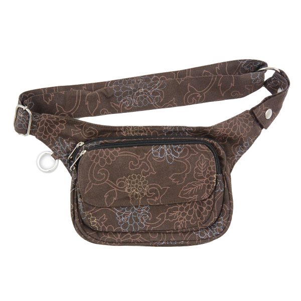 Multifunktionale Gassi-Tasche Gürteltasche S-XXXL Stoff Braun  Blumen - Frankfurt R 021 Online