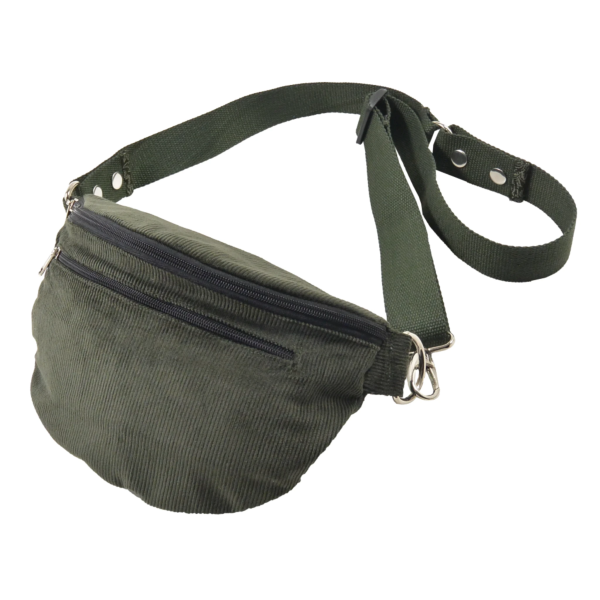 Gassi-Tasche   Crossbodybag, Beltbag aus Cord-Stoff Lodengrün - Bangkok 112 Jetzt online