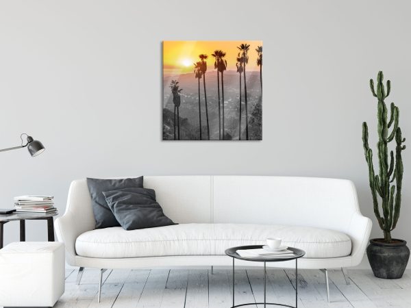 Aussicht auf den Hollywood Hills, Glasbild Quadratisch Verkauf – Bild 2