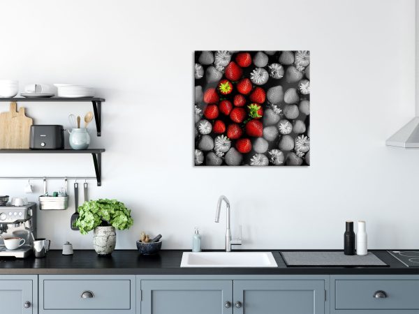 Erdbeeren, Glasbild Quadratisch Online – Bild 3
