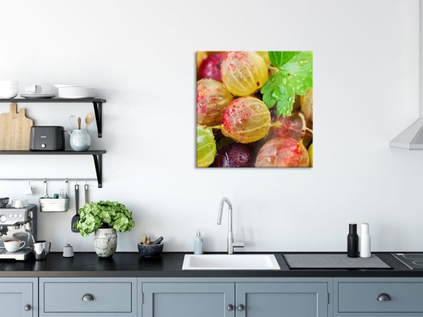 Leckere Stachelbeeren, Glasbild Quadratisch Online-Verkauf – Bild 3