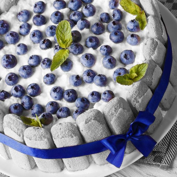 Leckere Blaubeertorte, Glasbild Quadratisch Jetzt online – Bild 5