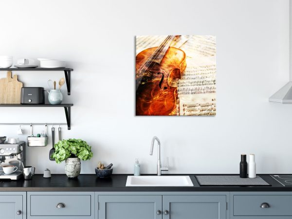 Geige, Glasbild Quadratisch Verkauf – Bild 3