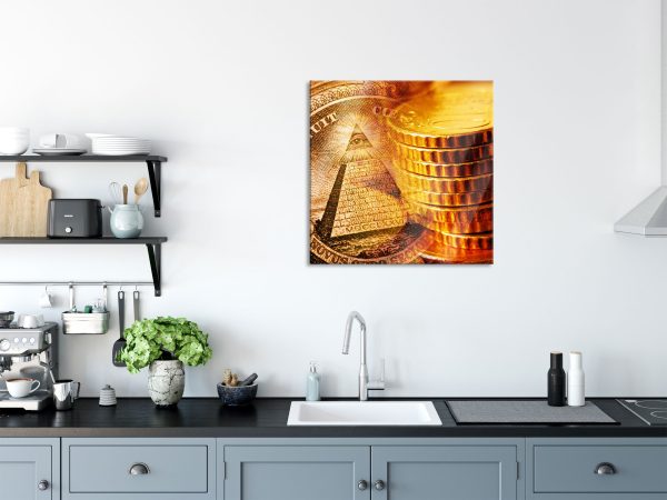 Illuminati Pyramide, Glasbild Quadratisch Schn?ppchen – Bild 3