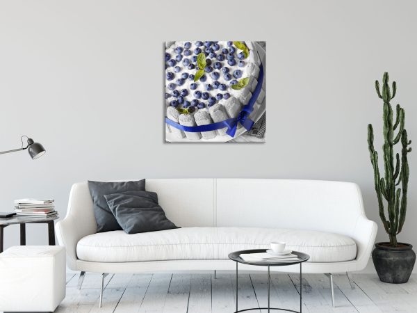 Leckere Blaubeertorte, Glasbild Quadratisch Jetzt online – Bild 2