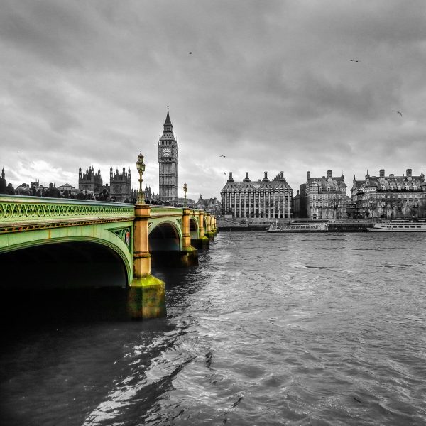 London mit Themse und Big Ben, Glasbild Quadratisch Mode – Bild 5