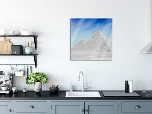 Pyramiden von Gizeh, Glasbild Quadratisch Rabatt – Bild 3