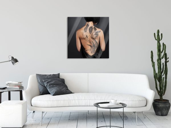 Sexy Dragon Tattoo, Glasbild Quadratisch Jetzt online – Bild 2