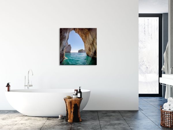 Felstor im Meer, Glasbild Quadratisch Angebot – Bild 4