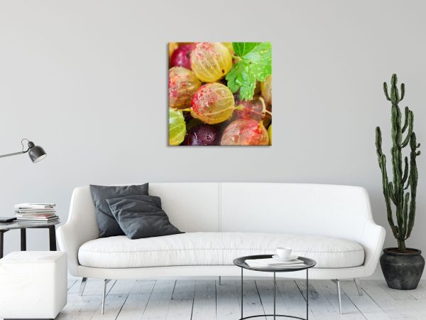 Leckere Stachelbeeren, Glasbild Quadratisch Online-Verkauf – Bild 2