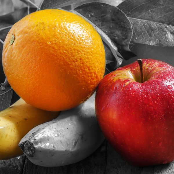 Apfel Banane Orange und Co., Glasbild Quadratisch Verkauf – Bild 5