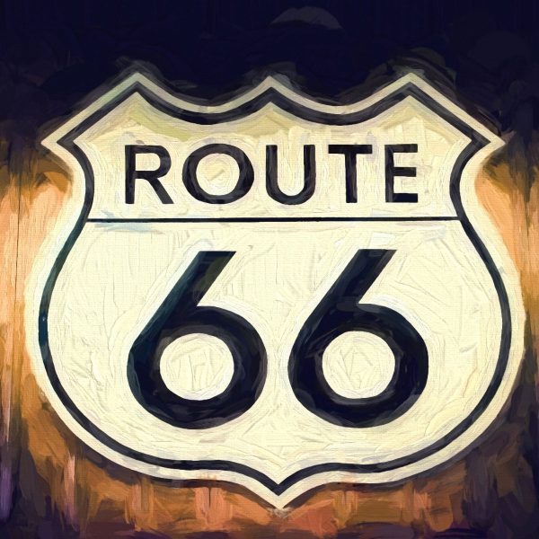 Route 66 Schild, Glasbild Quadratisch Angebot – Bild 5