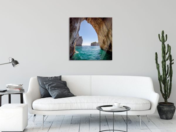 Felstor im Meer, Glasbild Quadratisch Angebot – Bild 2