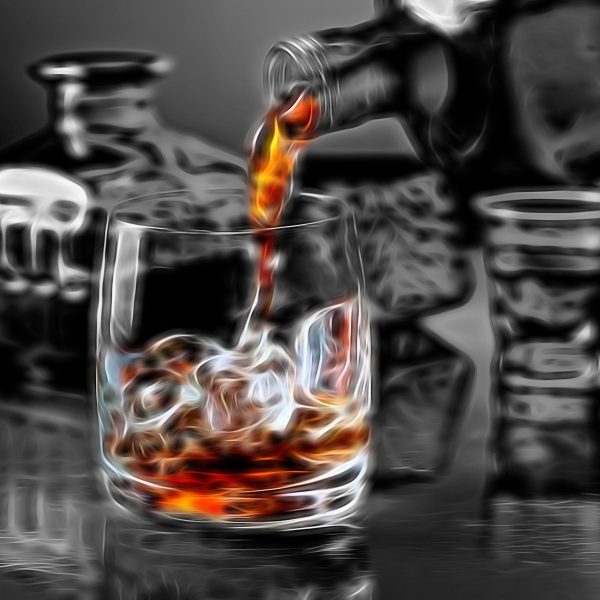 Whiskey im Whiskeyglas, Glasbild Quadratisch Zu verkaufen – Bild 5