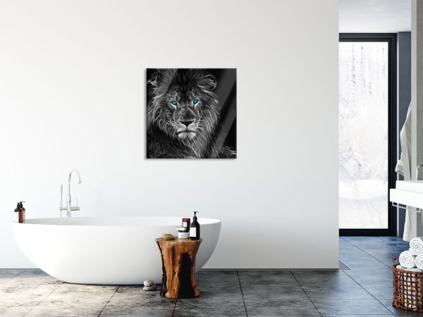 Dark Abstrakter Löwe, Glasbild Quadratisch Schn?ppchen – Bild 4