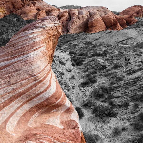 Karge Wüste in Nevada, Glasbild Quadratisch Zu verkaufen – Bild 5