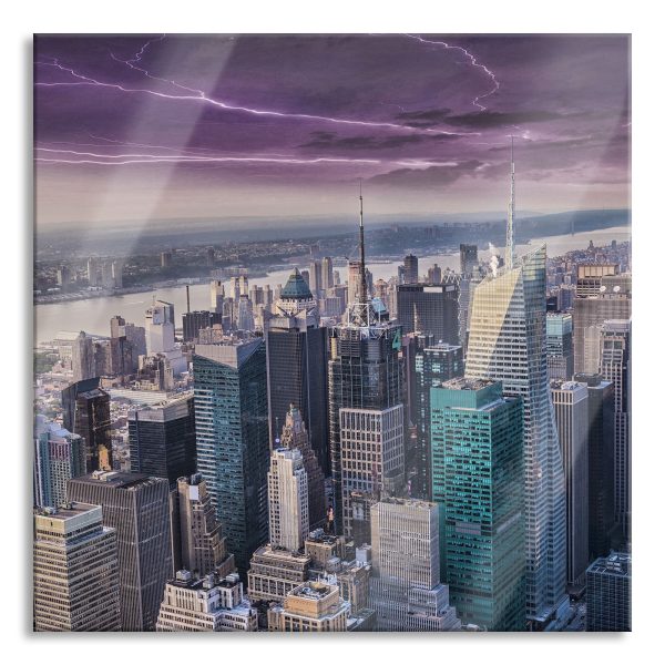 Skyline New York, Glasbild Quadratisch Online-Verkauf