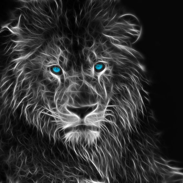 Dark Abstrakter Löwe, Glasbild Quadratisch Schn?ppchen – Bild 5