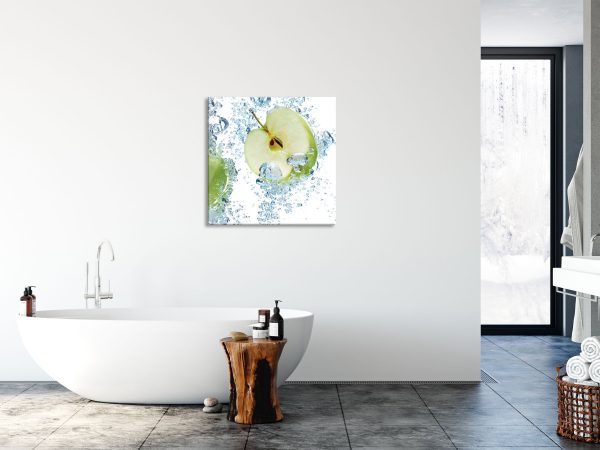 Frische Apfelscheiben im Wasser, Glasbild Quadratisch Angebot – Bild 4