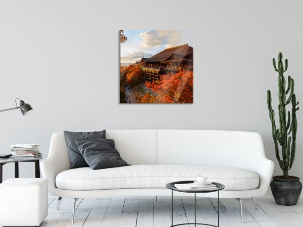 Majestätisches Japanisches Gebäude, Glasbild Quadratisch Angebot – Bild 2
