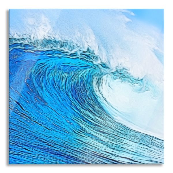 Die perfekte Welle, Glasbild Quadratisch Rabatt
