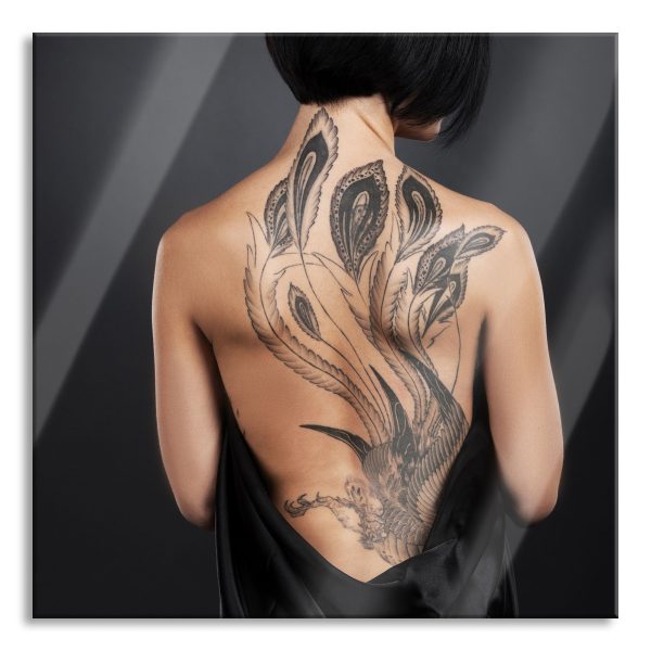 Sexy Dragon Tattoo, Glasbild Quadratisch Jetzt online