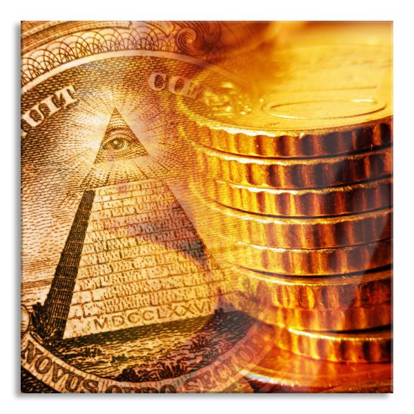 Illuminati Pyramide, Glasbild Quadratisch Schn?ppchen