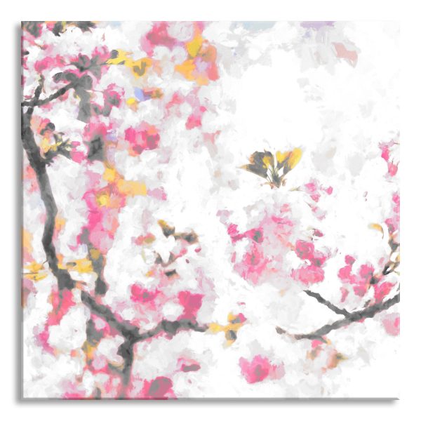 Kirschblüten, Glasbild Quadratisch Verkauf