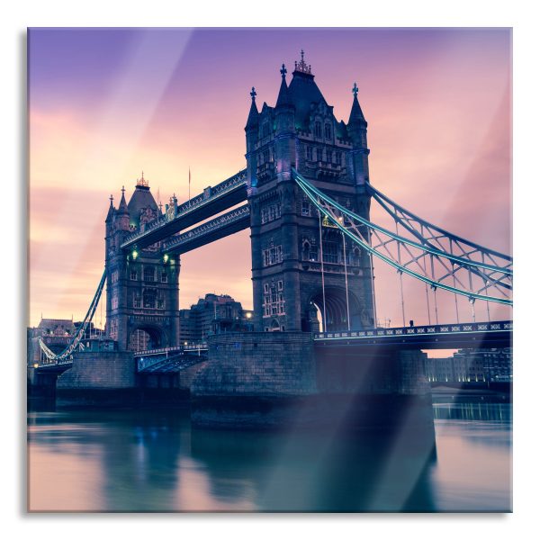 London, Glasbild Quadratisch Mode