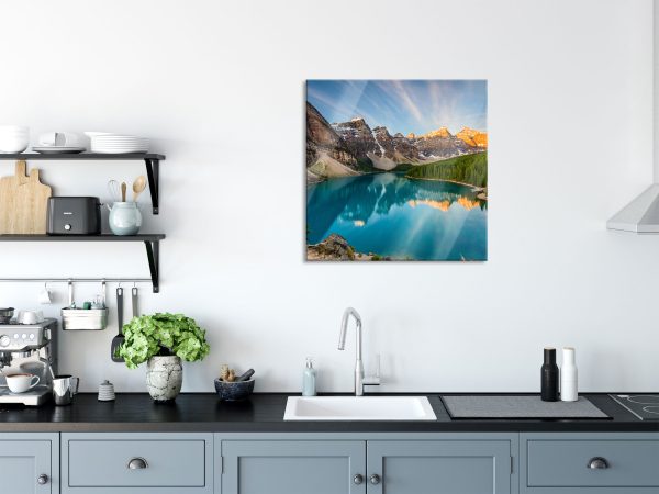 Bergsee, Glasbild Quadratisch Online-Schn?ppchen – Bild 3